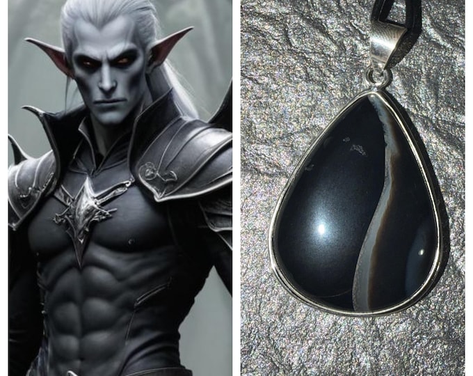 Drow Elf King Living Entity Companion "Vegreloc" (veh-greh-lock), Spirit Vessel Necklace, Tier 3