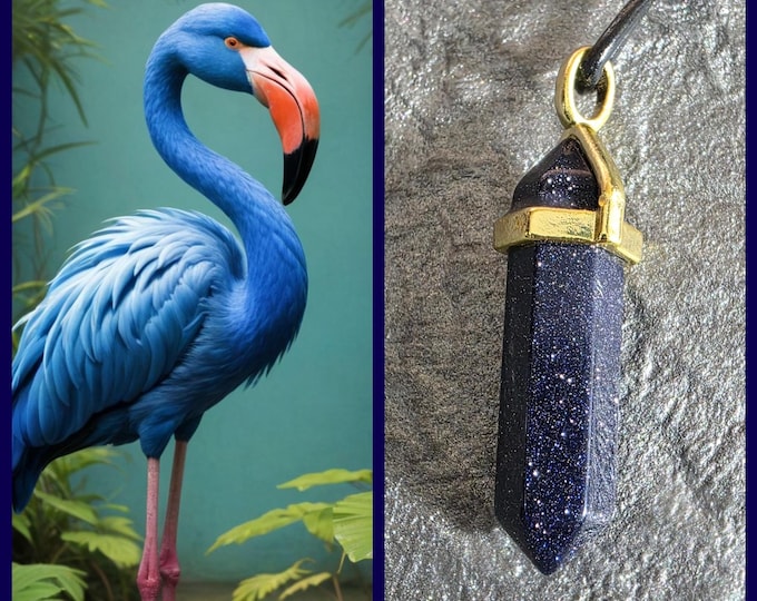 Blue Flamingo "Soro" Spirit Companion, Spirit Vessel Necklace, Tier 1