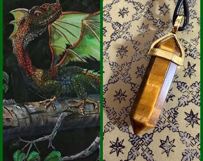 Baby Earth Dragon "Maglun" (magg-luhn) Living Entity Companion, Spirit Vessel Necklace, Tier 2