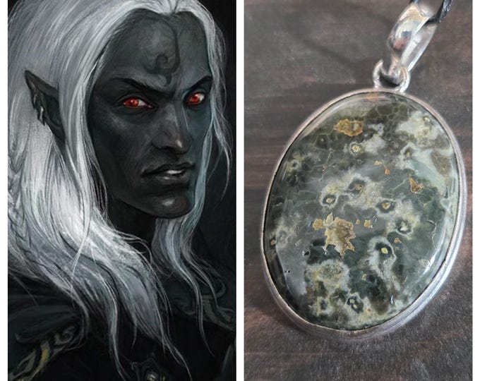 Drow Elf King Living Entity Companion "Ulargroc", Spirit Vessel Necklace, Tier 3