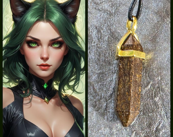 Female Cat Shifter "Lomra" Spirit Companion, Spirit Vessel Necklace, Tier 2