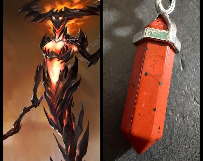 Fire Djinn "Azoric" Spirit Companion, Spirit Vessel Necklace, Tier 2