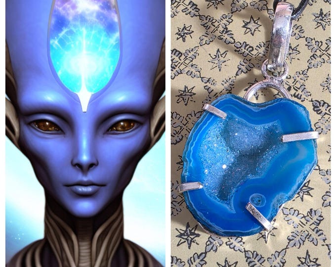 Female Arcturian Guide "Xamerliga" (zah-mare-lih-gah) Living Entity Companion, Spirit Vessel Necklace, Tier 3