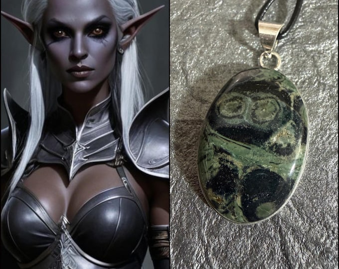 Drow Elf Queen "Sugreva" (su-greh-vah) Living Entity Companion, Spirit Vessel Necklace, Tier 3