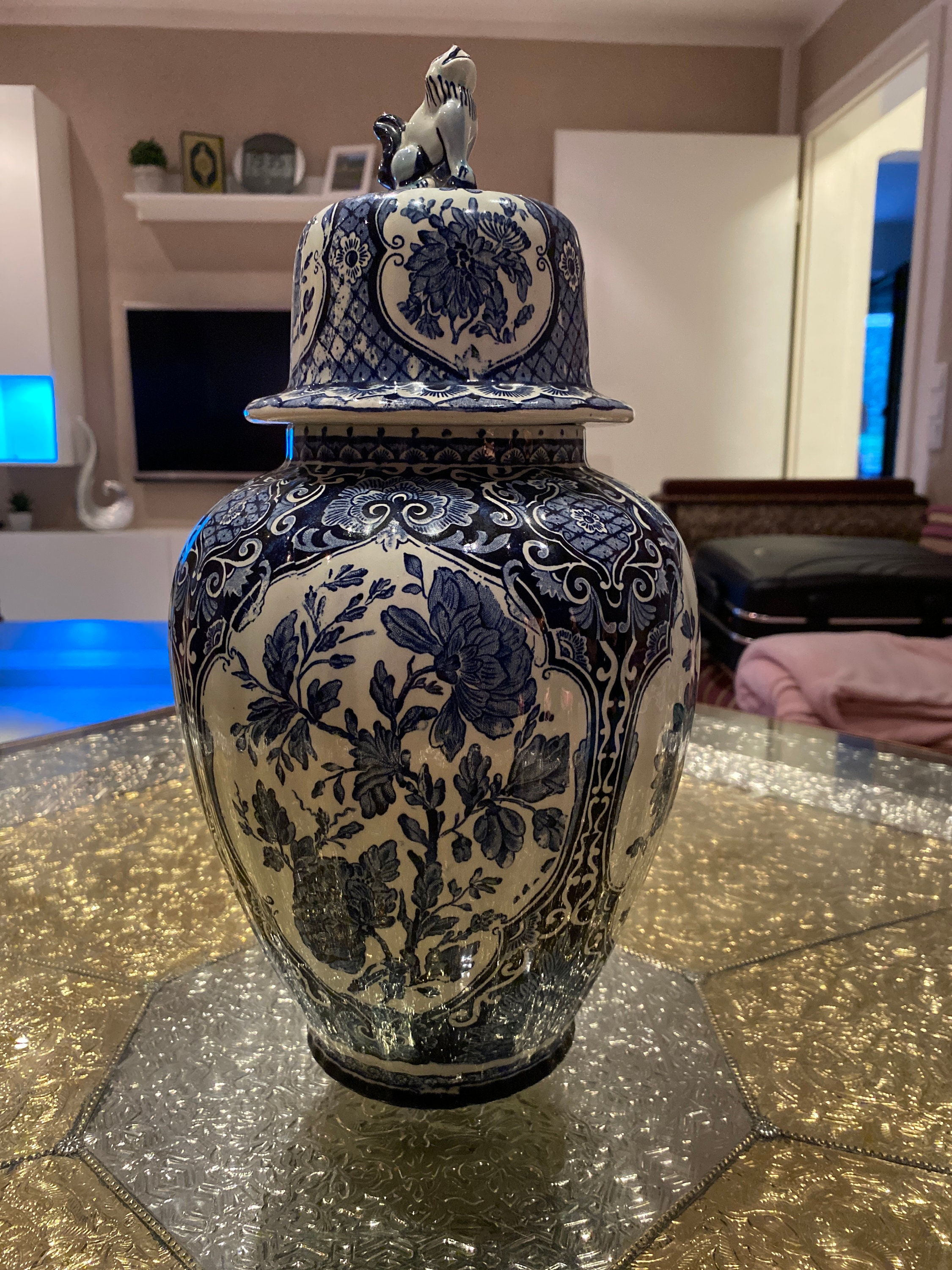 ROYAL SPHINX Holland by BOCH Delft Vase Etsy