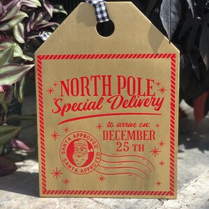 North Pole Door Tag | Santa Special Delivery Christmas Tag/Decor