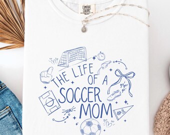 Das Leben einer Fußball-Mutter Shirt, Fußball-Team Mama, Spieltag Kleidung, Sport Eltern Geschenk, trendiges Sideline T-Shirt für Wochenende, Coach Vibe, passendes T-Shirt