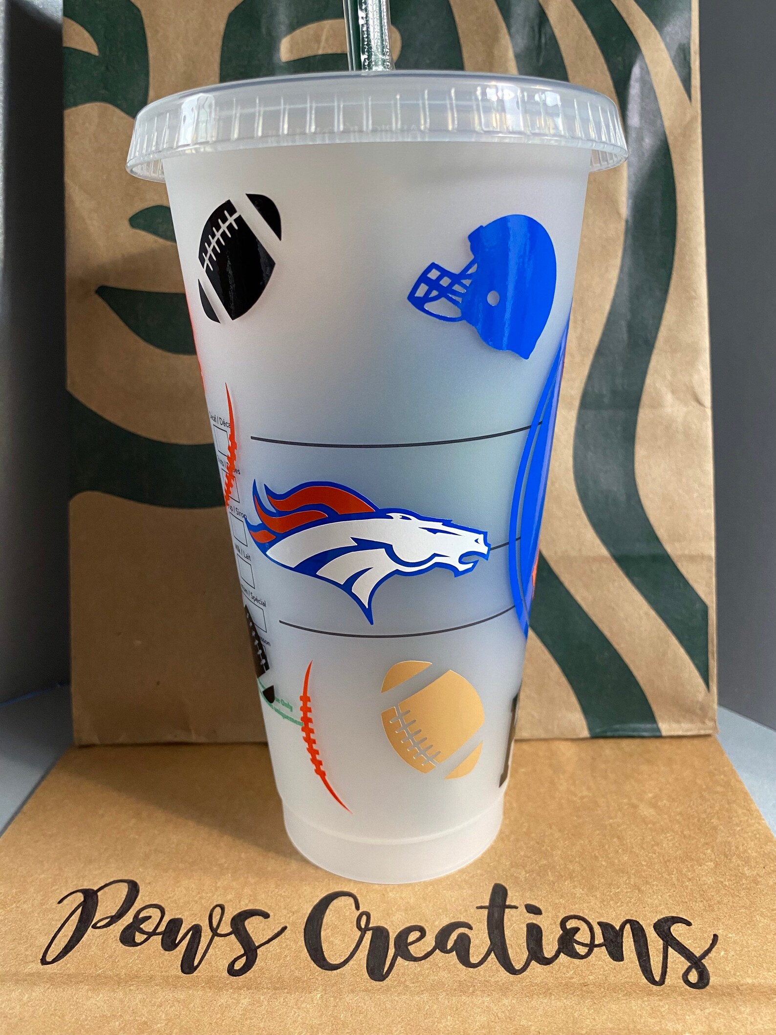 Custom Starbucks Broncos Denver NFL Football Venti Size Etsy