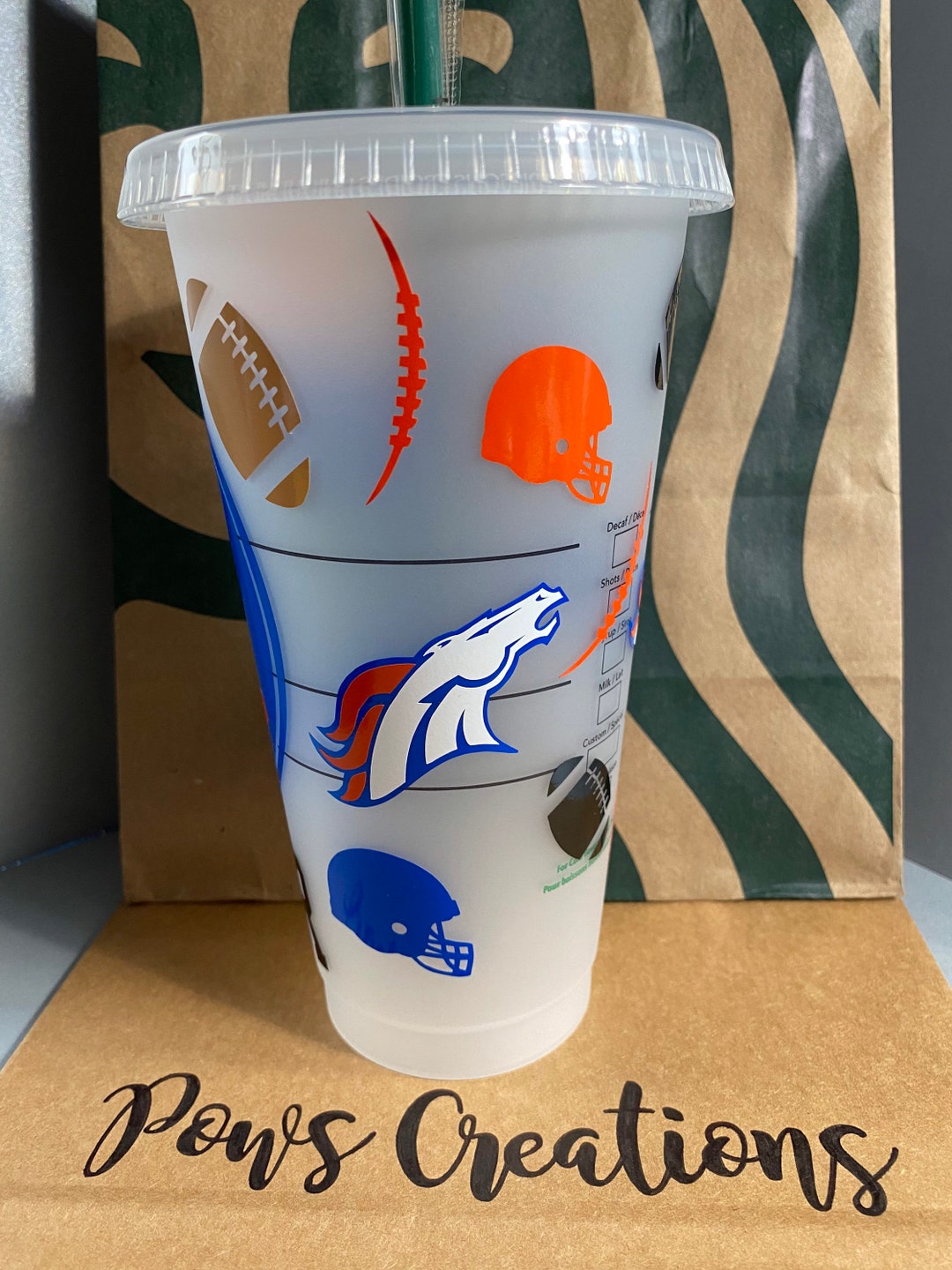 Custom Starbucks Broncos Denver NFL Football Venti Size Etsy