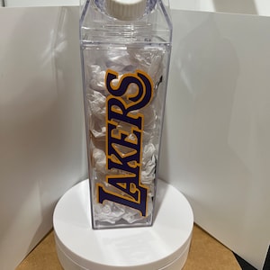 Custom Milk Carton shaped water bottle Lakers Basketball NBA Los Angeles LA