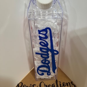 Custom Milk Carton shaped water bottle Dodgers Baseball MLB LA