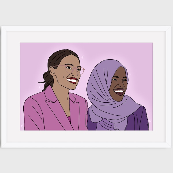 AOC & Ilhan Omar Digital Portrait | Digital Download