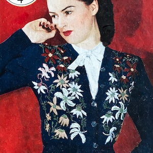 Vintage Knitting Pattern - 1950s Bestway 1831 Embroidered Cardigan to fit 34” - 36” bust DIGITAL PDF Download