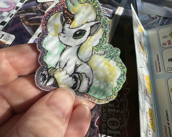 Galarian Ponymon Button, Sticker, and Mat/Mousepad!