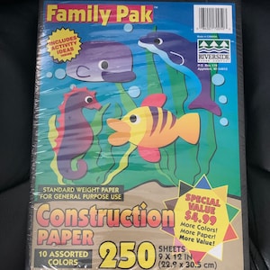 Rainbow Multicolor VINTAGE Construction Paper 250 Sheets!