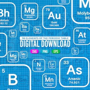Periodic Table Elements Svg files - Periodic Table Alphabet - Periodic Table Vector, Shirt & Mug-Design, Cricut designs SVG, EPS, PNG