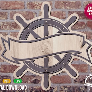 Arte da parete nautica, Ruota dei pirati, Insegna della nave, Regalo per lui, SVG vettoriale, Download digitale, File di taglio, Laser, Silhouette, Licenza commerciale