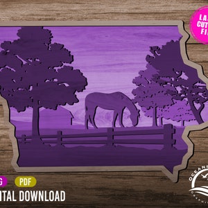Iowa State, Wall Art, 3D, Layered, Digital Download, SVG, Glowforge Cut File, Wall Art, Silhouette, Decor, Commercial License