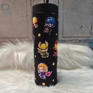 Little Superheroes Plastic Tumbler | 16oz Tumbler | Cute Cup Tumbler with Lid | Tumbler with Straw | Iced Coffee Cup