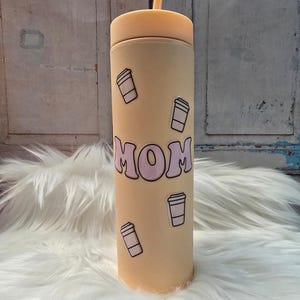 Mom Fuel Plastic Tumbler | 16oz Tumbler | Cute Cup Tumbler with Lid | Tumbler with Straw | Iced Coffee Cup