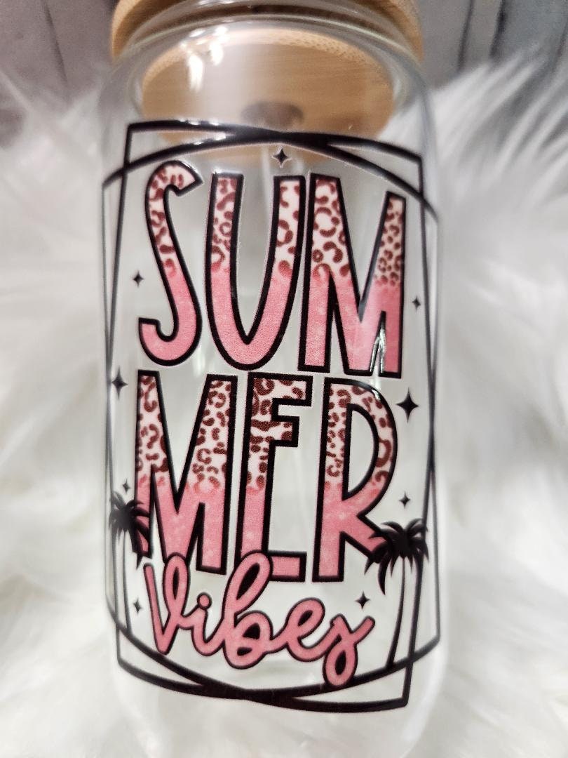 SUMMER VIBES 16 OZ. GLASS CAN CUP – SweetSmartSassyCo