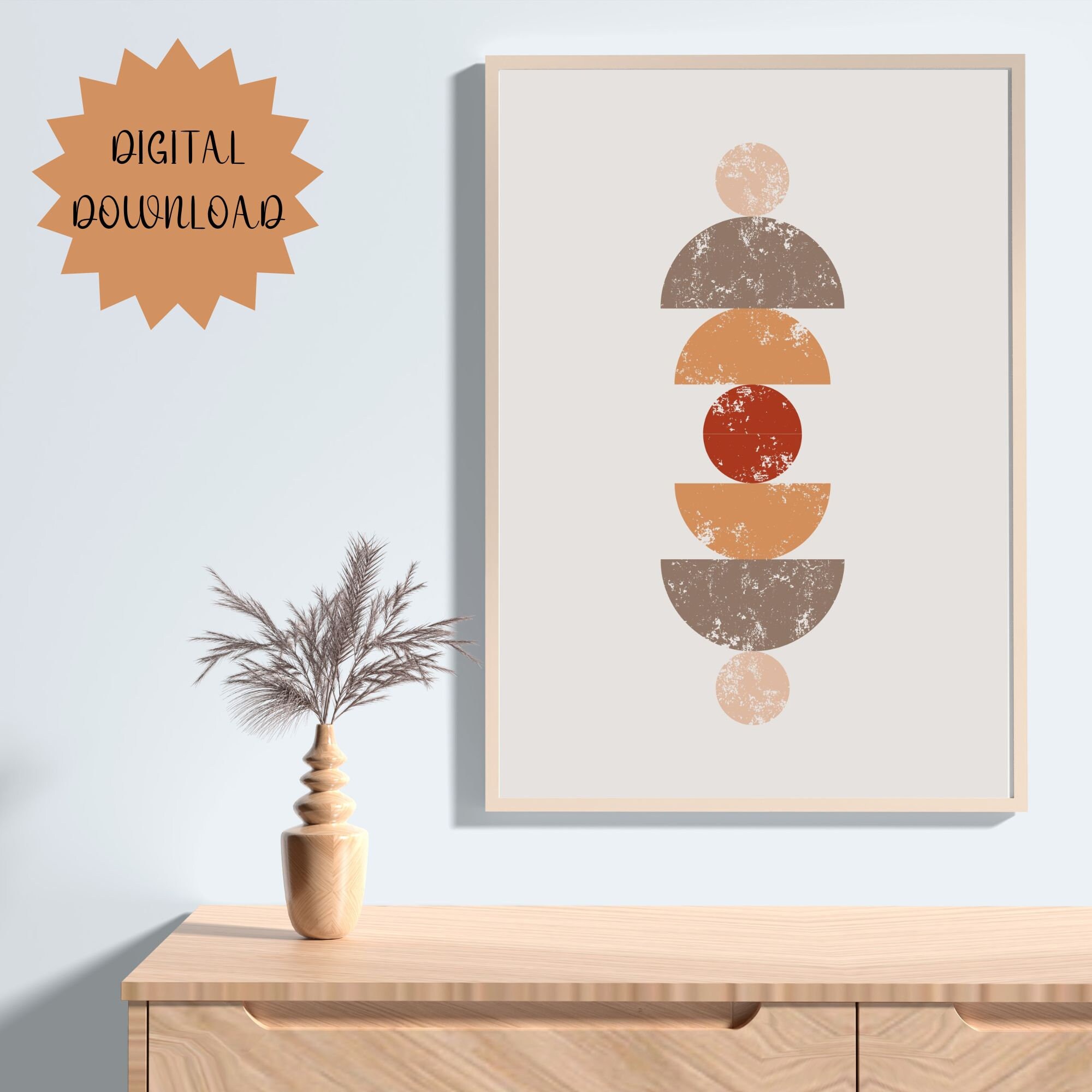 Geometric Boho Wall Art | Printable Wall Art | Minimalist Wall Decor ...
