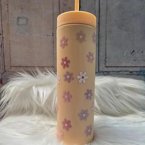 Spring Flowers Plastic Tumbler | 16oz Tumbler | Cute Cup Tumbler with Lid | Tumbler with Straw | Iced Coffee Cup