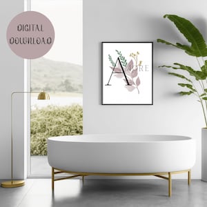Amore Printable Wall Art | Amore with Floral Design Digital Wall Art | Minimalist Wall Art | Love Wall Decor | Couple Wall Art