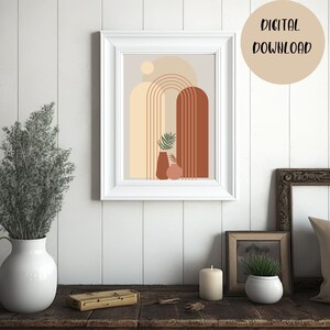 Boho Style Geometric Rainbow | Botanical Printable Wall Art | Modern Wall Art | Boho Abstract Wall Art | Boho Printable Wall Art