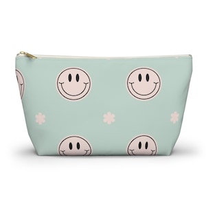 Groovy Boho Smiley Face Makeup Bag | Travel Cosmetic Bag | Cosmetics Bag | Gift for Her