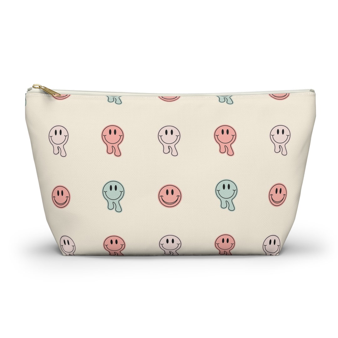 Groovy Boho Smiley Face Makeup Bag Travel Cosmetic Bag Cosmetics Bag