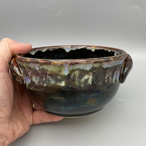 Handmade Ceramic Soup Bowl, with Handles, Cereal Bowl, Dessert Bowl, Pottery Bowl, Stoneware Bowl, by Kingates Pottery on the Isle of Wight