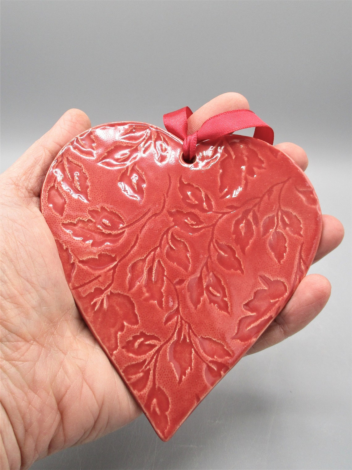 Handmade Large Ceramic Heart Decoration by Kingates Pottery on Etsy