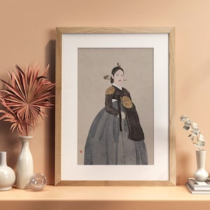 Hanbok, Korean art, Korean painting, Asian art, Asian art print, Asian art poster, Korean art print, Korean traditional clothes