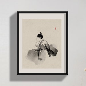 K-Drama, korean couple, korean palace, hanbok, Korean Art, Korean painting, Asian Art, Korean art print, Korean traditional, korean palace