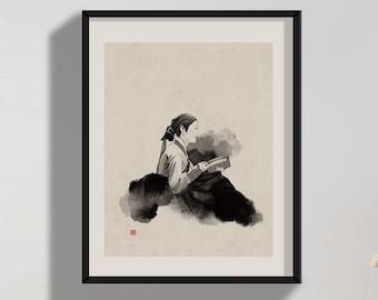K-Drama, korean couple, korean palace, hanbok, Korean Art, Korean painting, Asian Art, Korean art print, Korean traditional, korean palace
