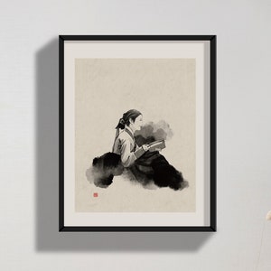 K-Drama, korean couple, korean palace, hanbok, Korean Art, Korean painting, Asian Art, Korean art print, Korean traditional, korean palace