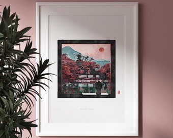 Korea poster, korean painting, Korea travel poster, Seoul, Korean wall art, Korean souvenir, Korea, Asian wall art,  Korean wall decor