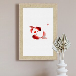 goldfish, fish, Korean Art, Korean painting, Korean Wall Art, Korean print, goldfish Print, Korean Decor, Oriental painting, Asian painting