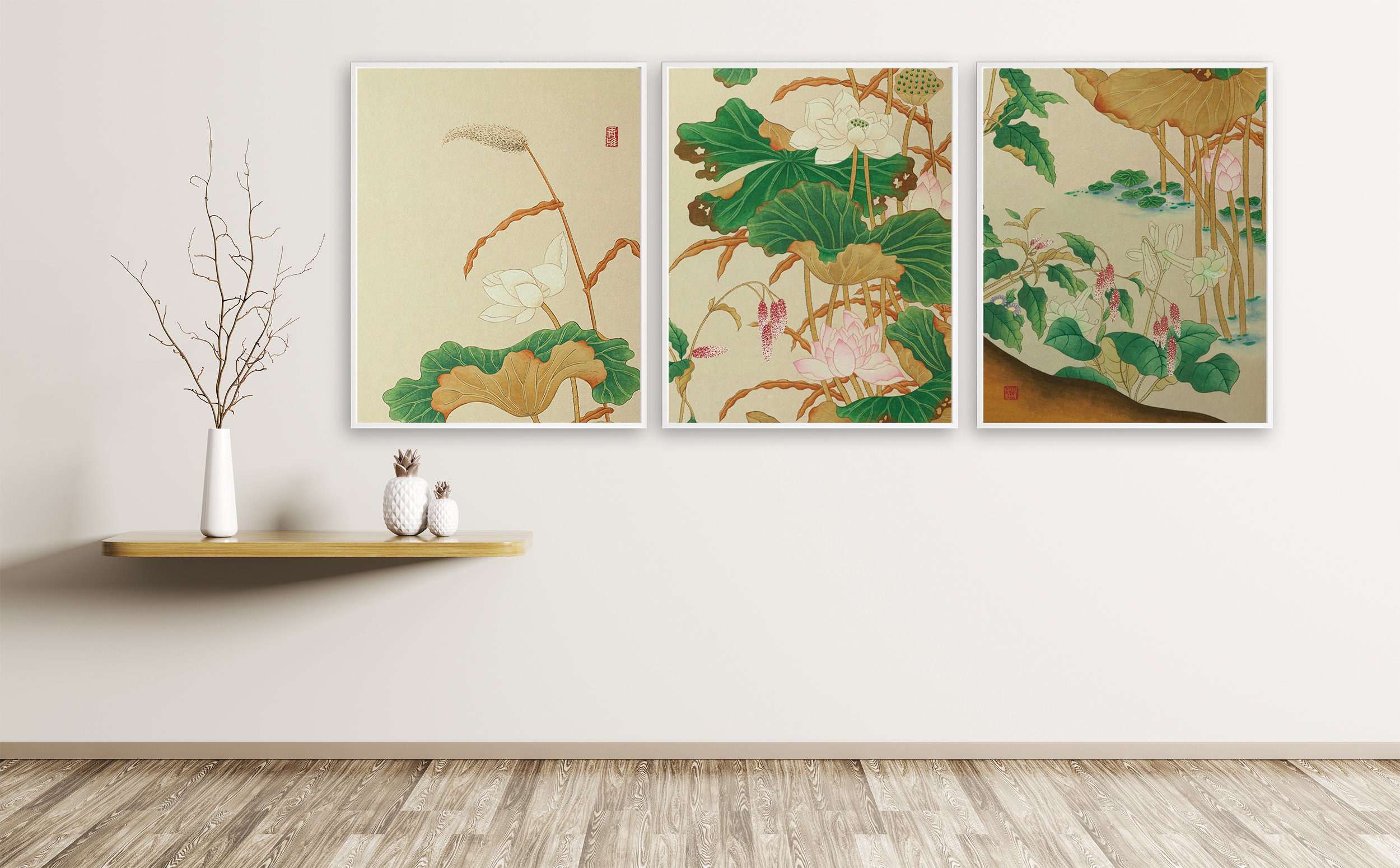 Buy Matte Vertical Posters, Lotus Painting, Traditional Korea Art, Korean  Painting, Korean Art, Korean Wall Decor, Lotus Poster,korean Decor Online  in India 