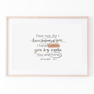 Isaiah 43:1 scripture print, 8x10 digital download