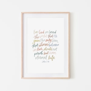 John 3:16, 8x10 digital download
