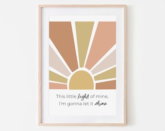 This little light of mine, 8x10 digital download, calligraphy print