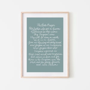 The Lord&#39;s Prayer, 8x10 calligraphy print, digital download