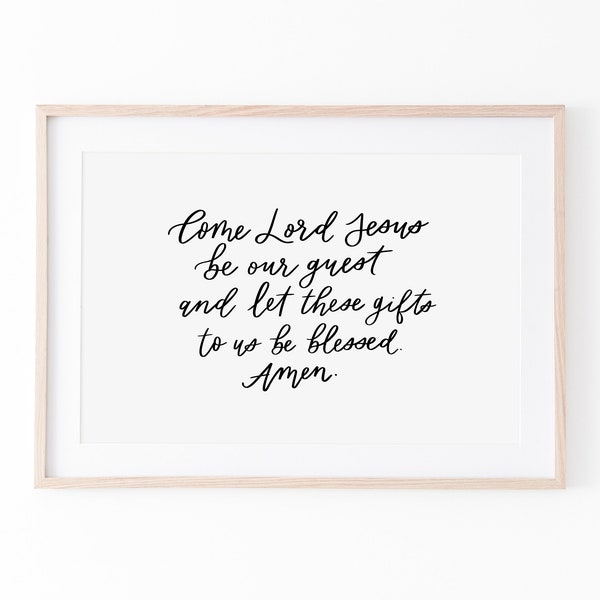 Common table prayer, 8x10 calligraphy printable, digital download