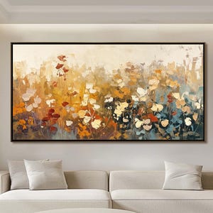 Origineel schilderij, kunst aan de grote muur, Boheemse wanddecoratie, bloemen schilderen, kleuren olieverfschilderij, slaapkamer decoratie