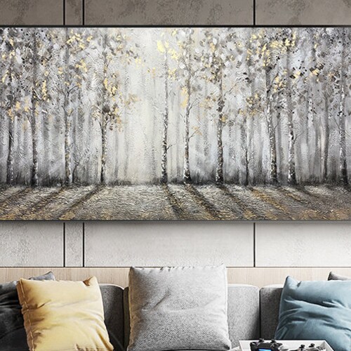 Large Abstract Trees Oil Painting on Canvas Original | Etsy