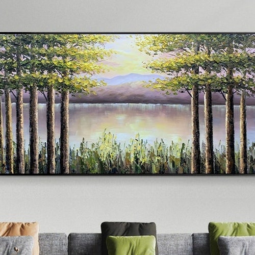 Extra Large Wall Art Painting Landscape Trees Home Decor ... - Etsy