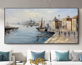 PANORAMIC WALL ART - Bridge Photography - River Landscape Abstract Extra Large Artwork - Living Room Decor