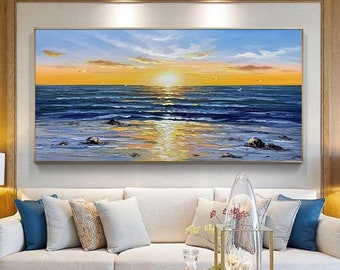 Gallery Wrap 25 x 20 inches Coastal Sunrise Oil Painting Square by TRE Sorelle Studios Canvas Art Wall Picture Gallery Wrap 25 x 20 inches Coastal Sunrise Oil Painting Square by TRE Sorelle Studios Canvas Art Wall Picture